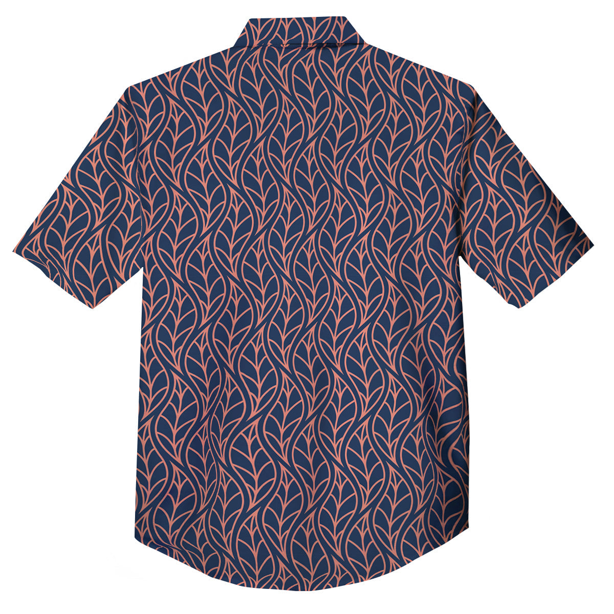 Geometric Leaf Vintage Print Pattern Button Up Shirt-grizzshop