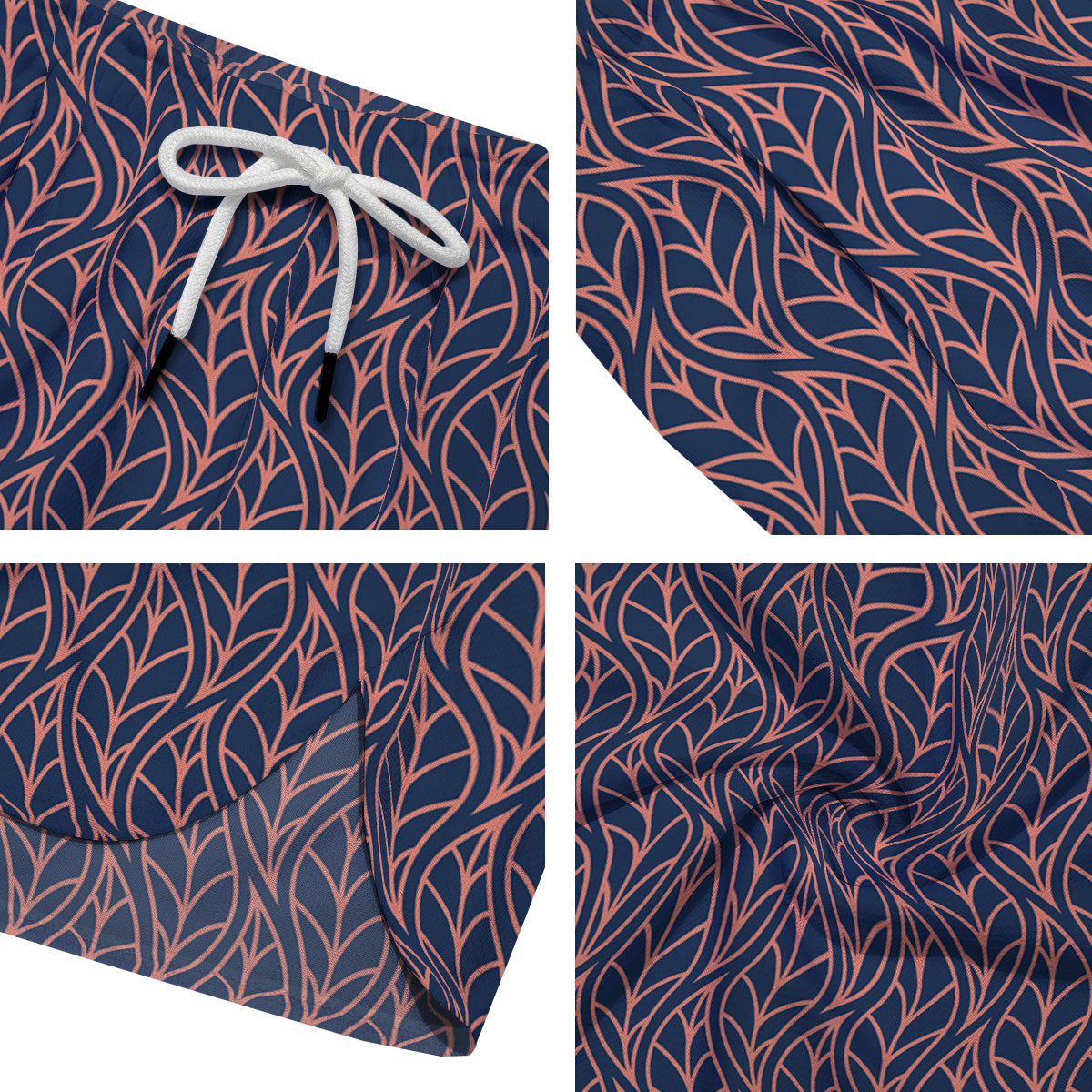 Geometric Leaf Vintage Print Pattern Men's Running Shorts-grizzshop