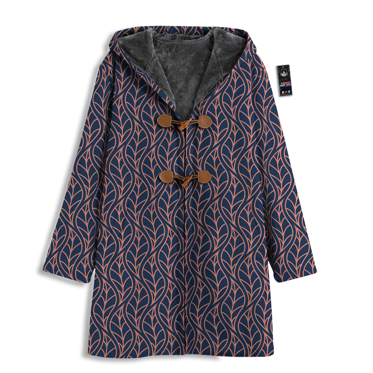 Geometric Leaf Vintage Print Pattern Men's Windbreaker Jacket-grizzshop
