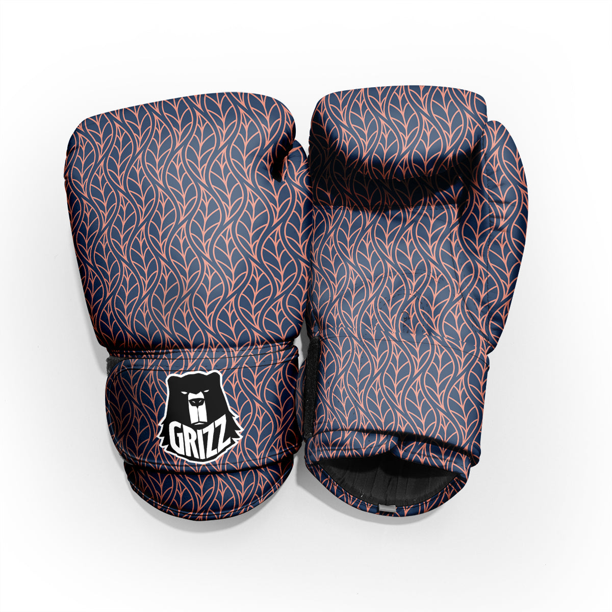 Geometric Leaf Vintage Print Pattern Pro Boxing Glove