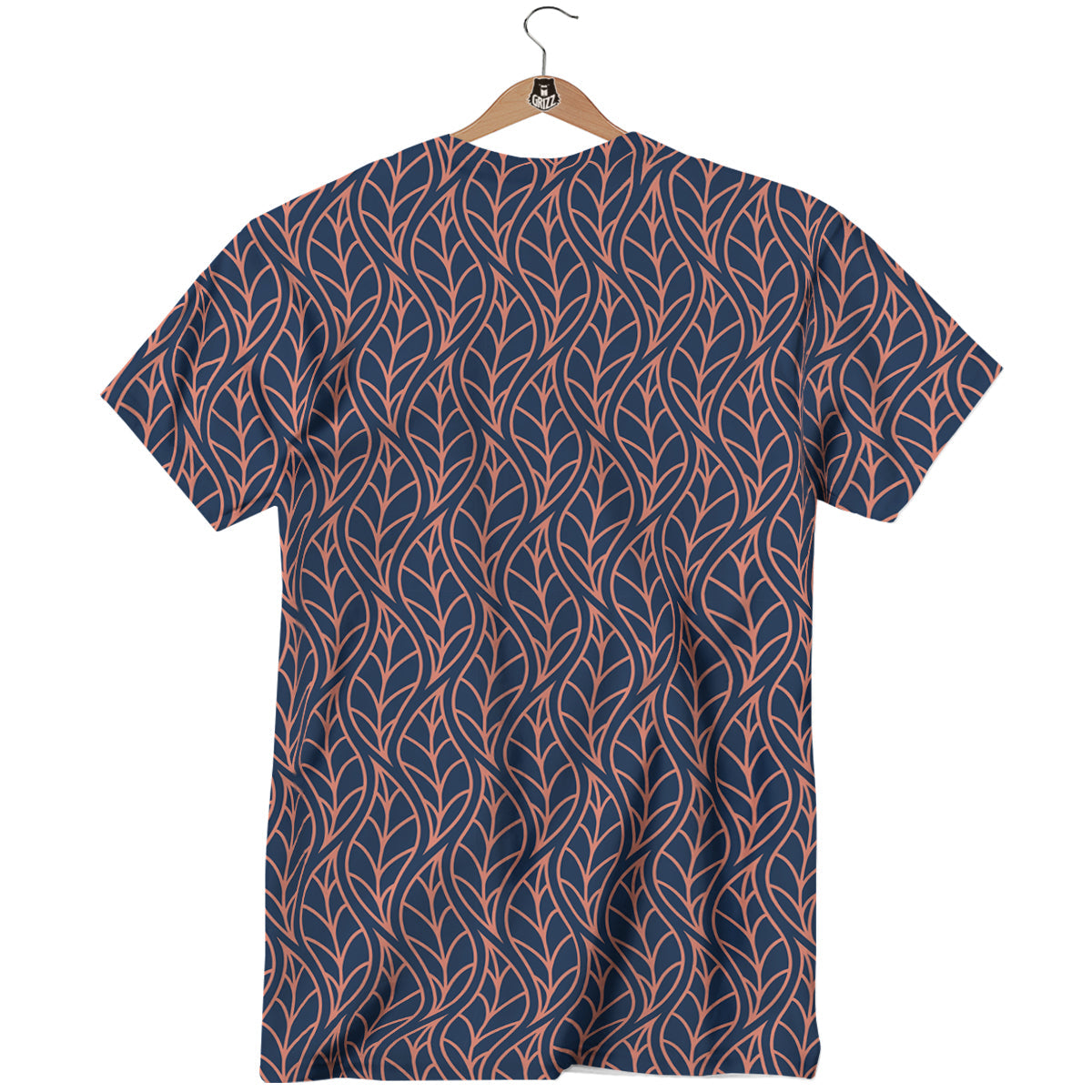 Geometric Leaf Vintage Print Pattern T-Shirt-grizzshop