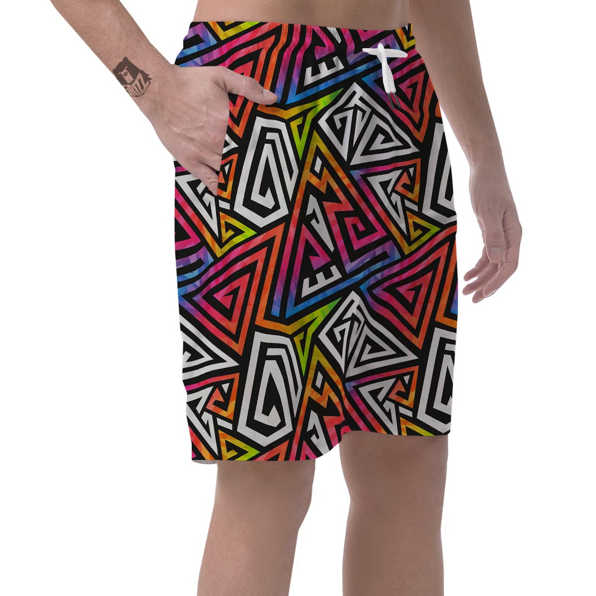 Geometric Men's Shorts-grizzshop