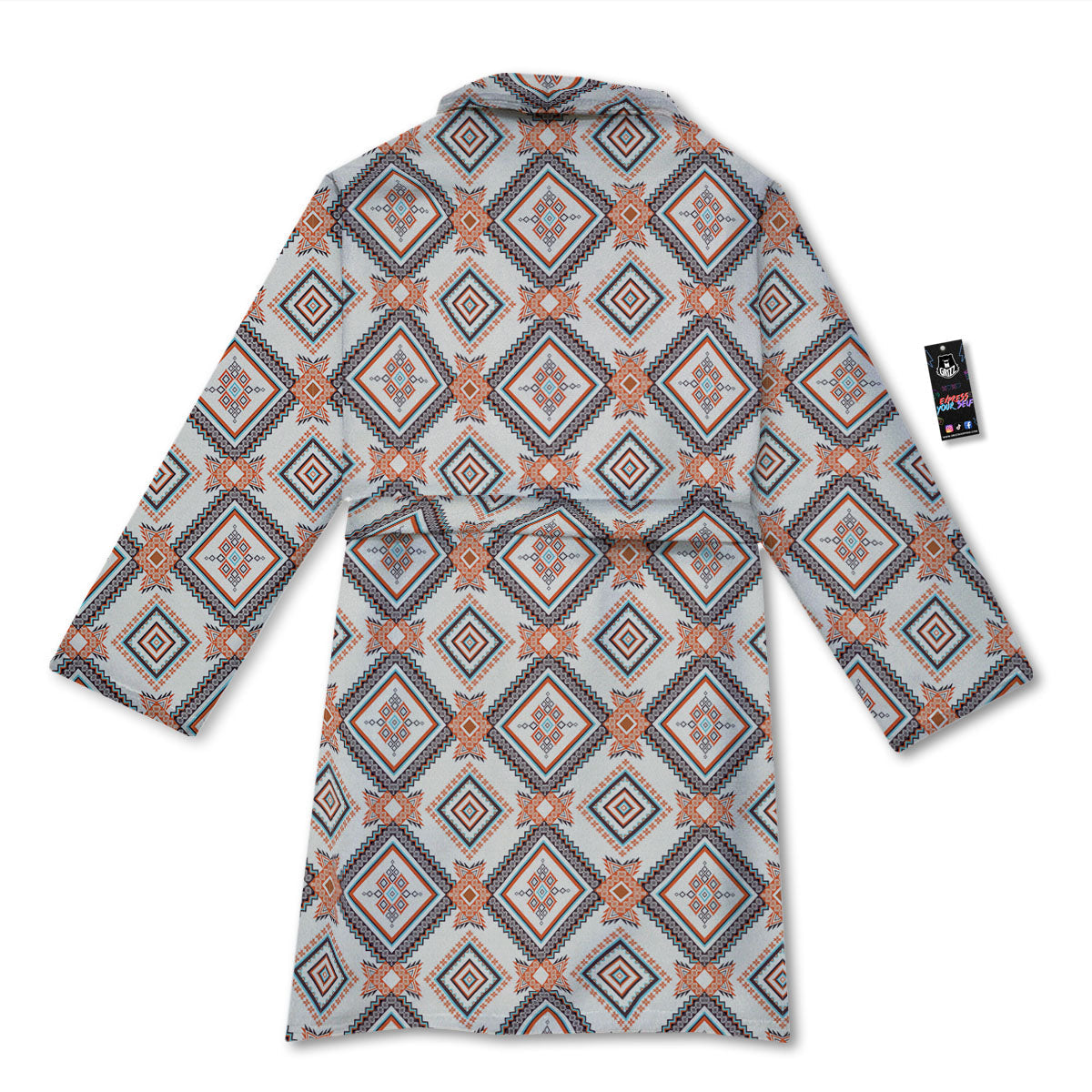 Geometric Native American Print Pattern Bathrobe-grizzshop