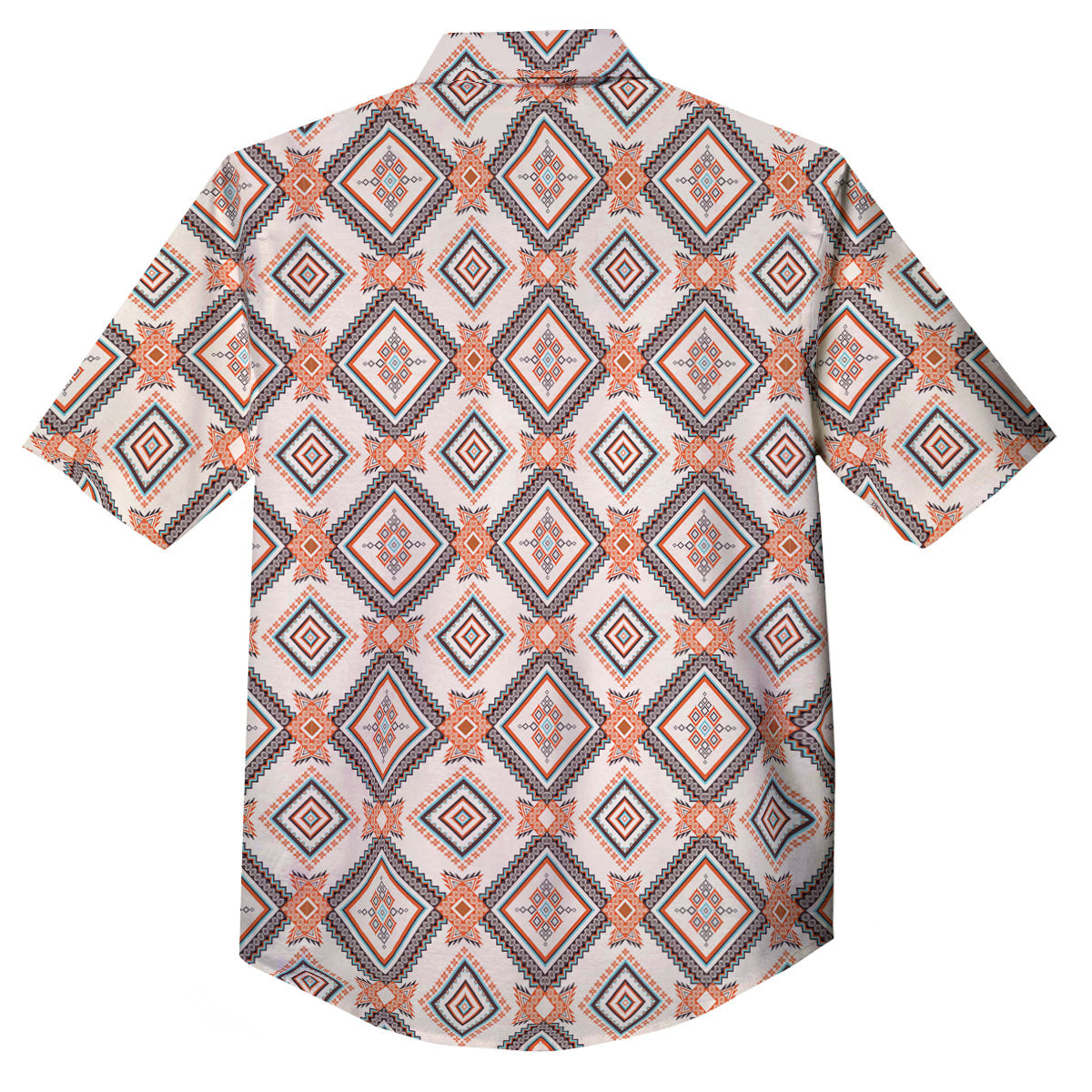 Geometric Native American Print Pattern Button Up Shirt-grizzshop