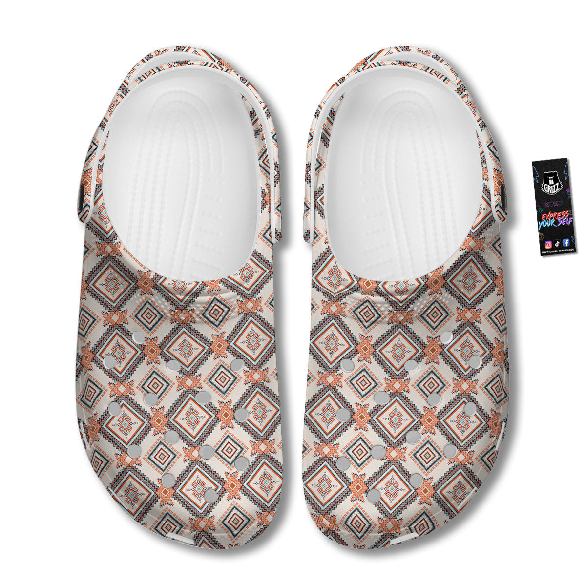 Geometric Native American Print Pattern Clog-grizzshop