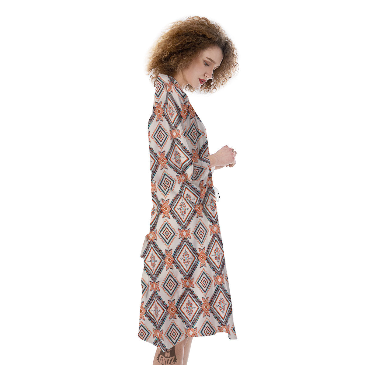 Geometric Native American Print Pattern Kimono-grizzshop