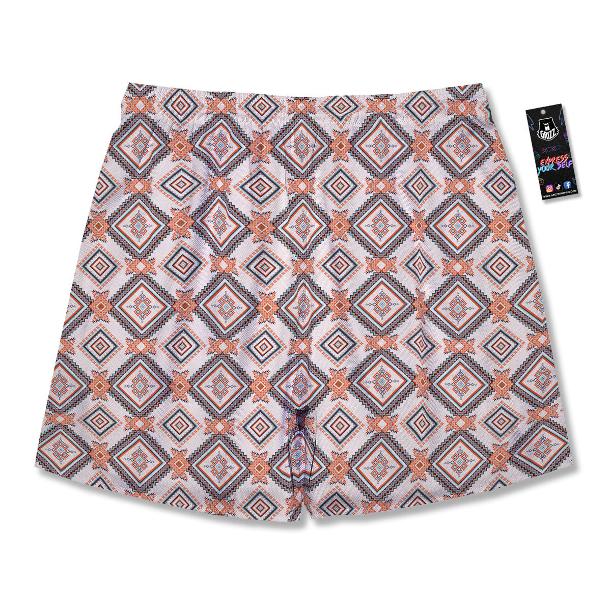 Geometric Native American Print Pattern Men's Running Shorts-grizzshop