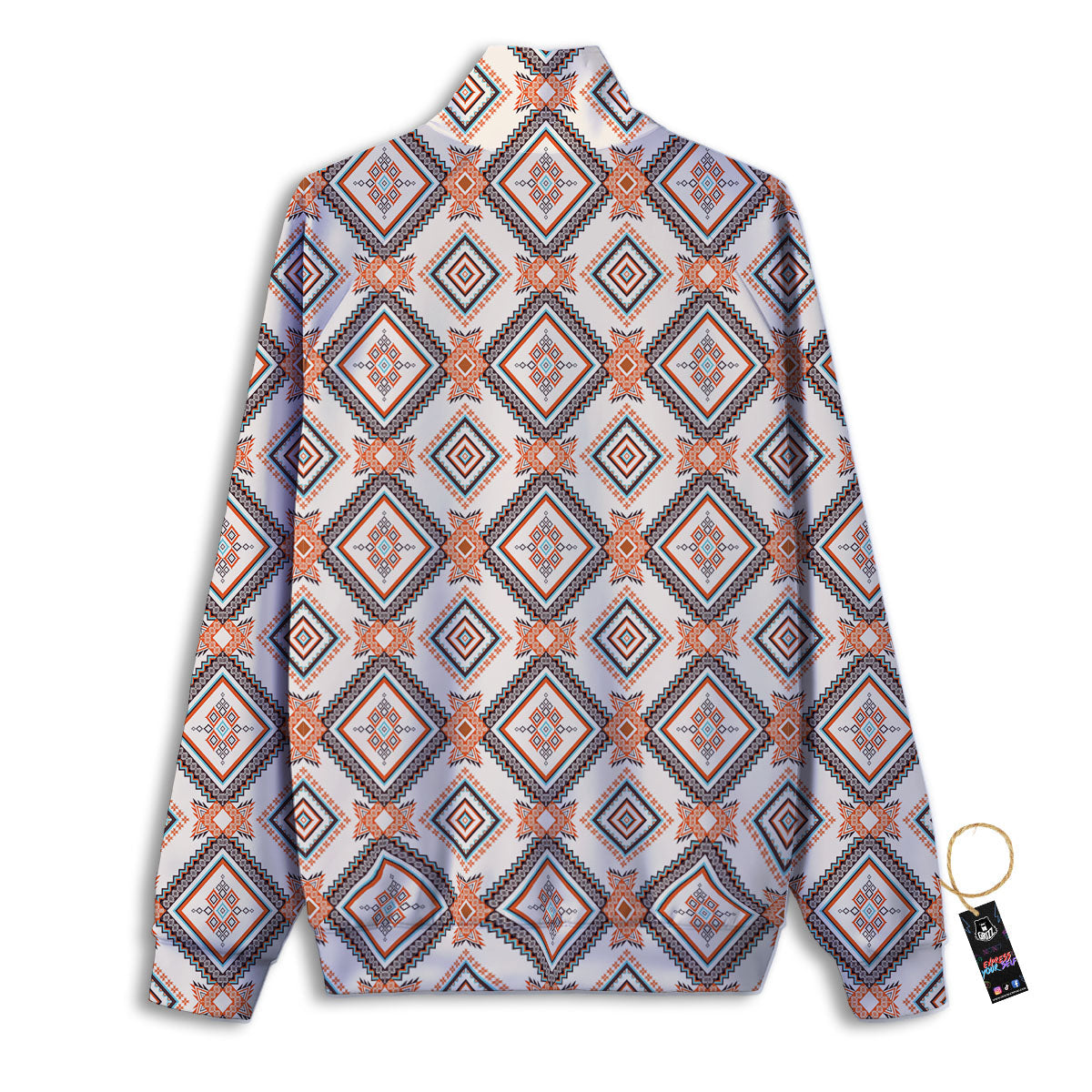 Geometric Native American Print Pattern Track Jacket-grizzshop