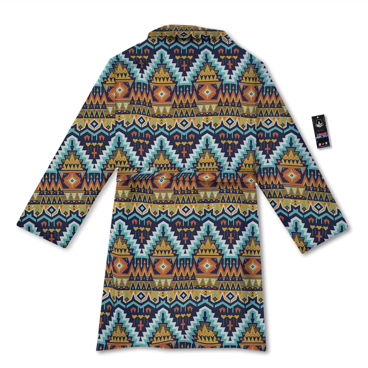 Geometric Navajo Print Pattern Bathrobe-grizzshop