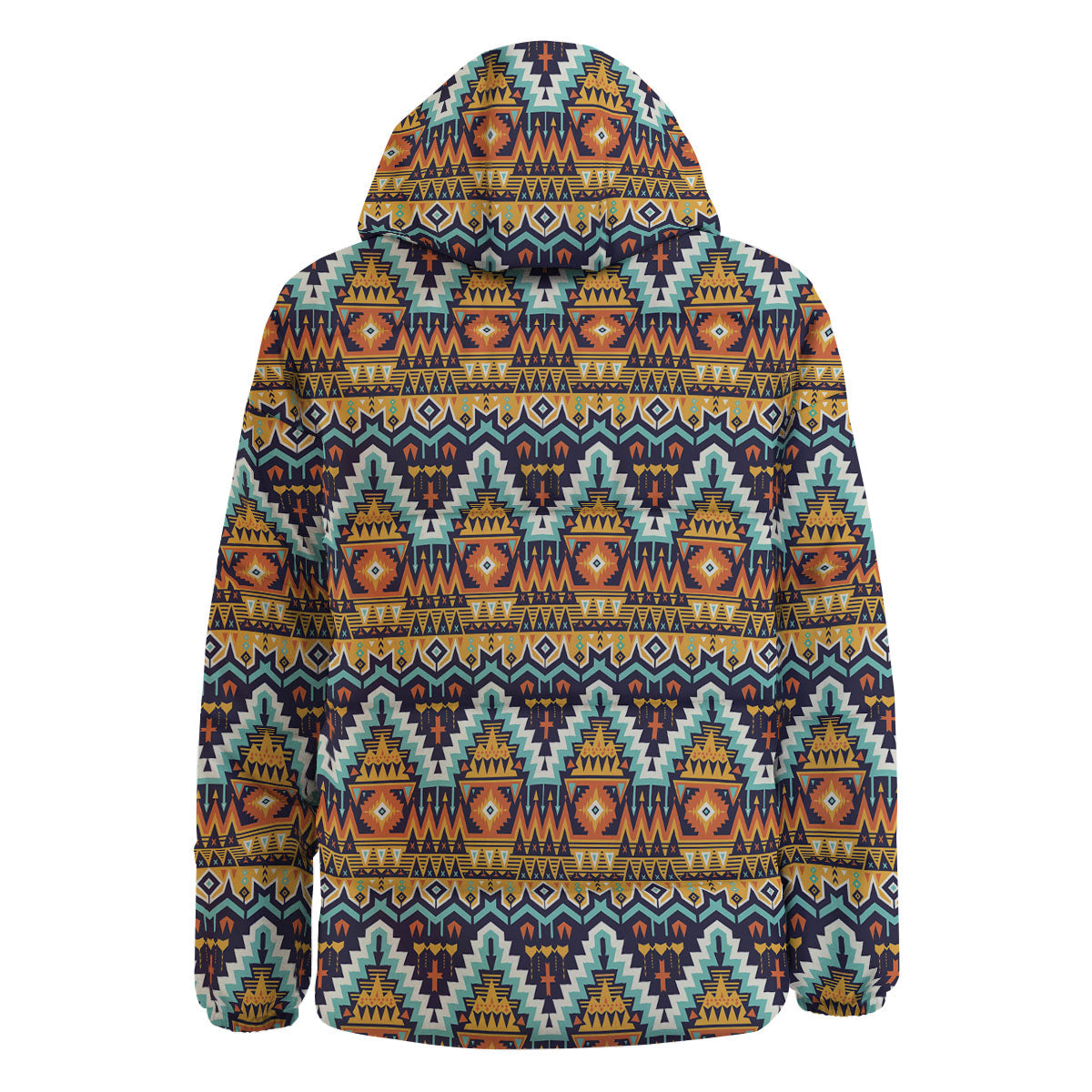 Geometric Navajo Print Pattern Down Jacket-grizzshop