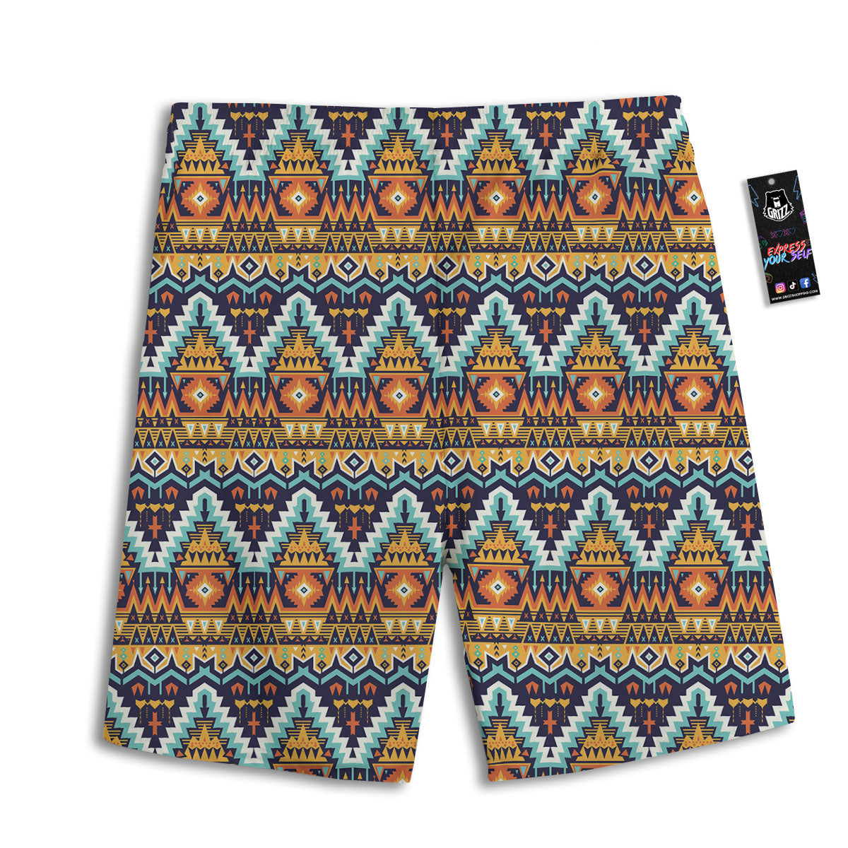Geometric Navajo Print Pattern Men's Athletic Shorts