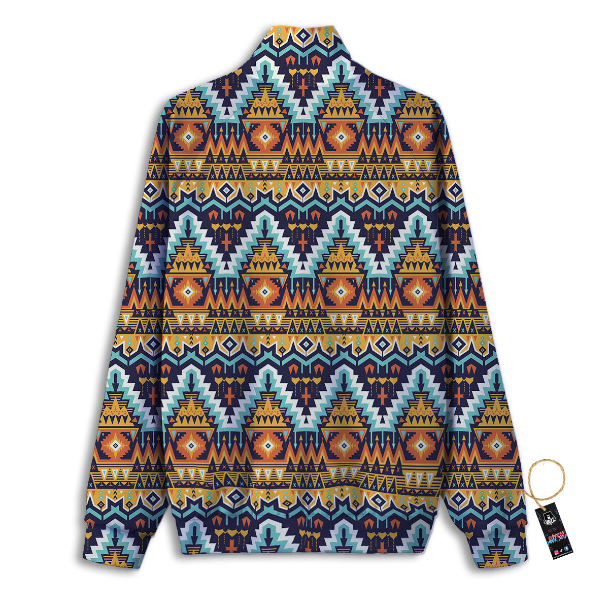 Geometric Navajo Print Pattern Track Jacket-grizzshop