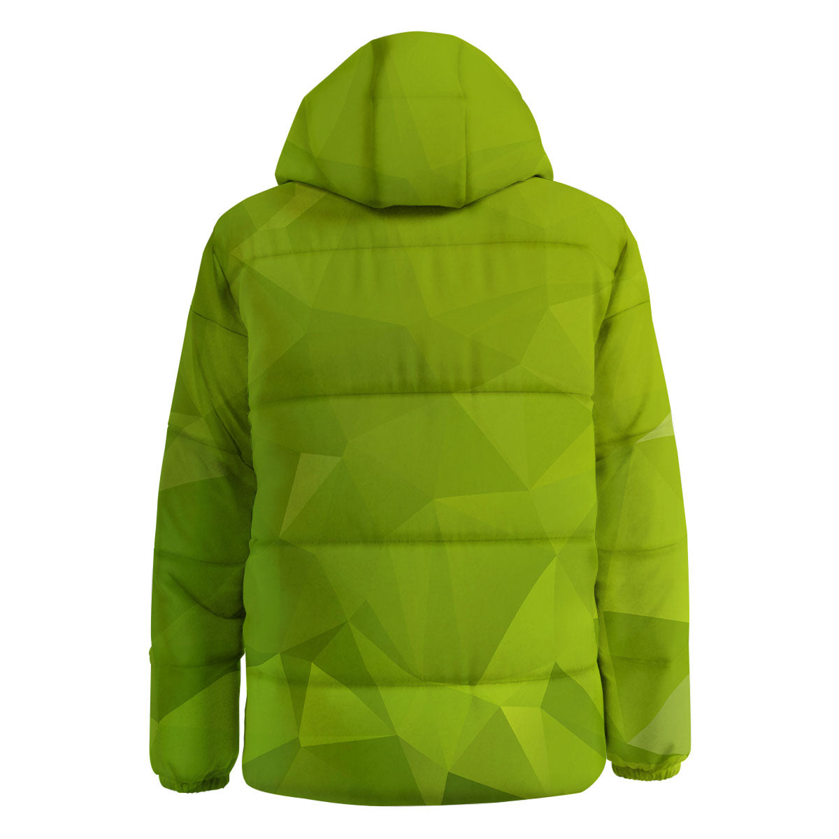 Geometric Polygonal Green Print Down Jacket-grizzshop