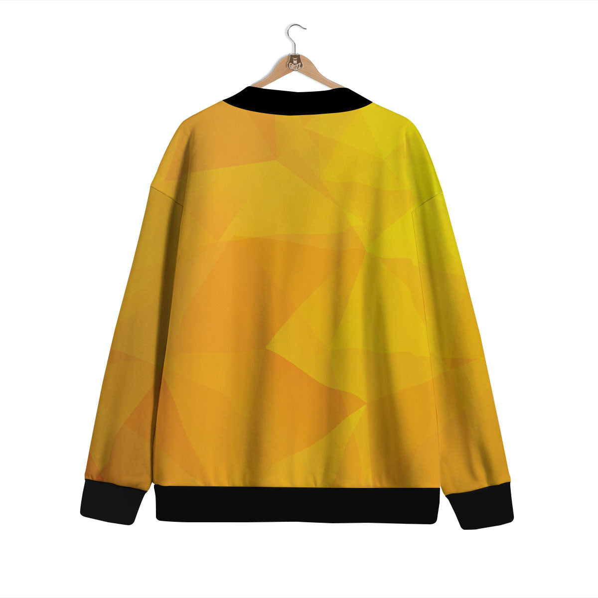 Geometric Polygonal Yellow Print Cardigan-grizzshop