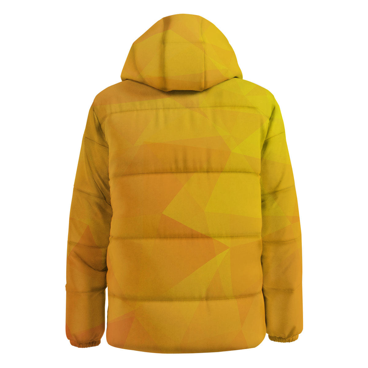 Geometric Polygonal Yellow Print Down Jacket-grizzshop