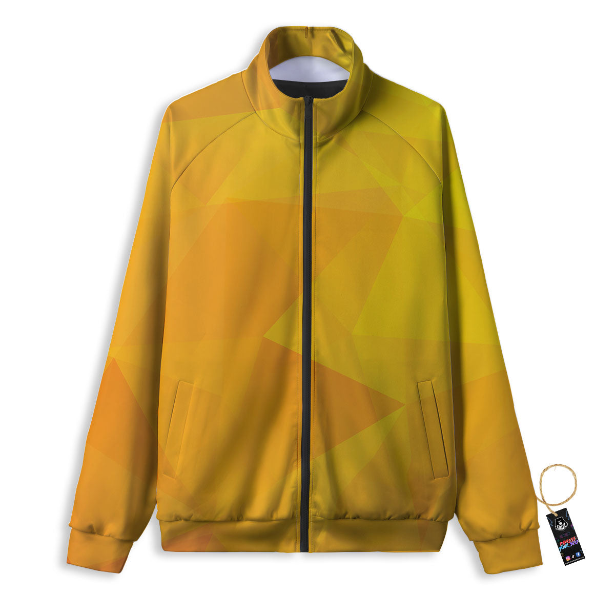 Geometric Polygonal Yellow Print Track Jacket-grizzshop