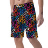 Geometric Print Men's Shorts-grizzshop