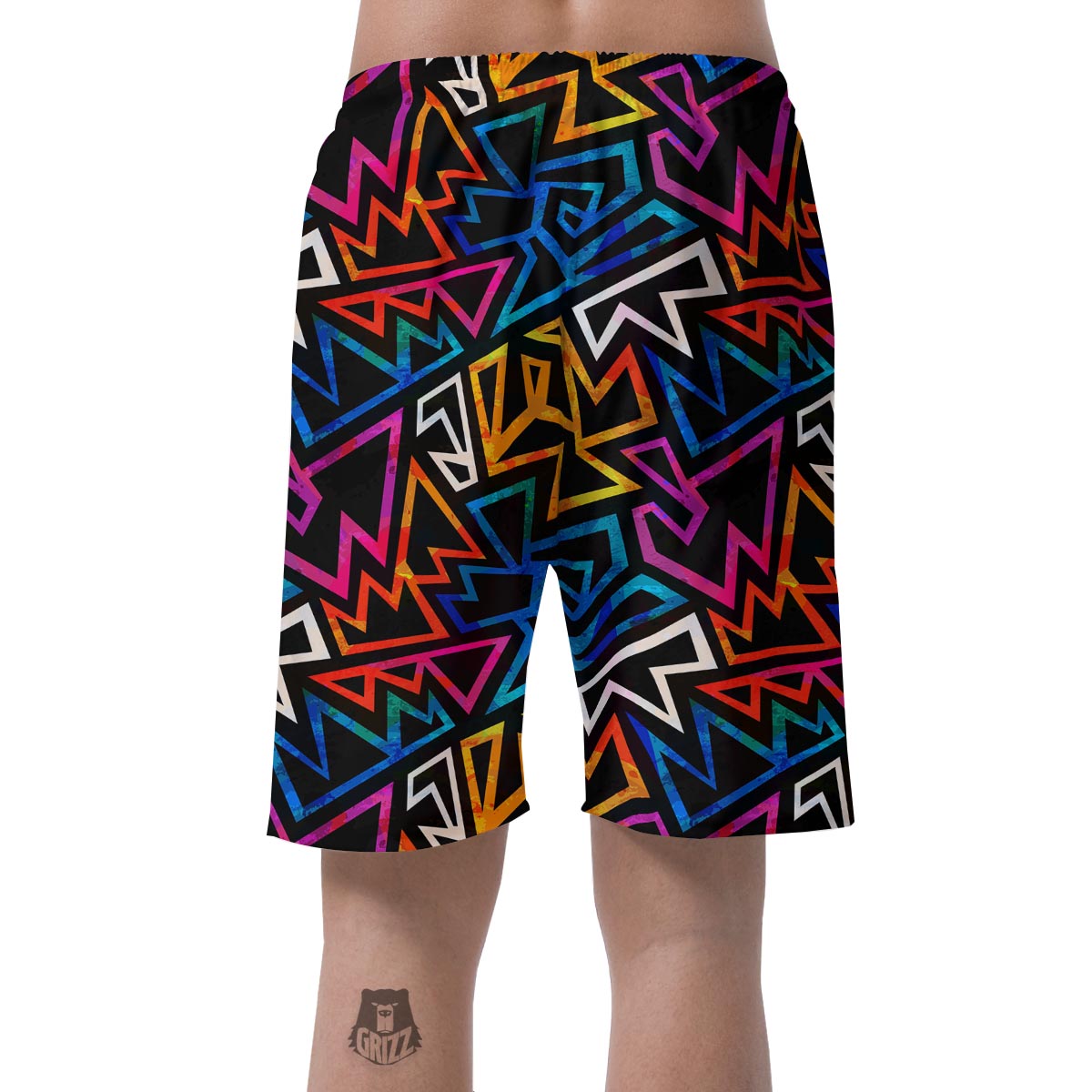 Geometric Print Men's Shorts-grizzshop