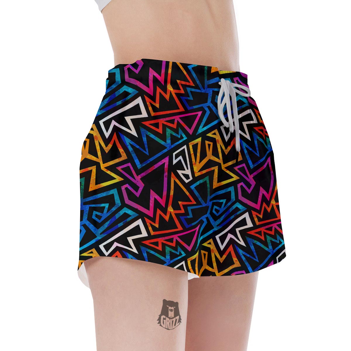 Geometric Print Women's Shorts-grizzshop