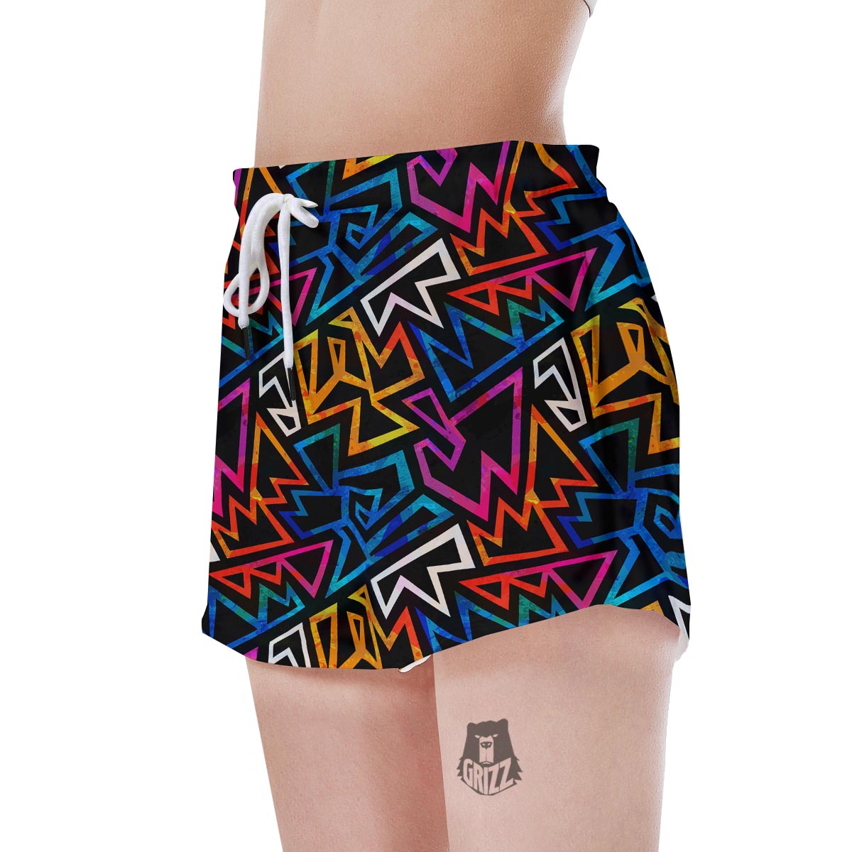 Geometric Print Women's Shorts-grizzshop