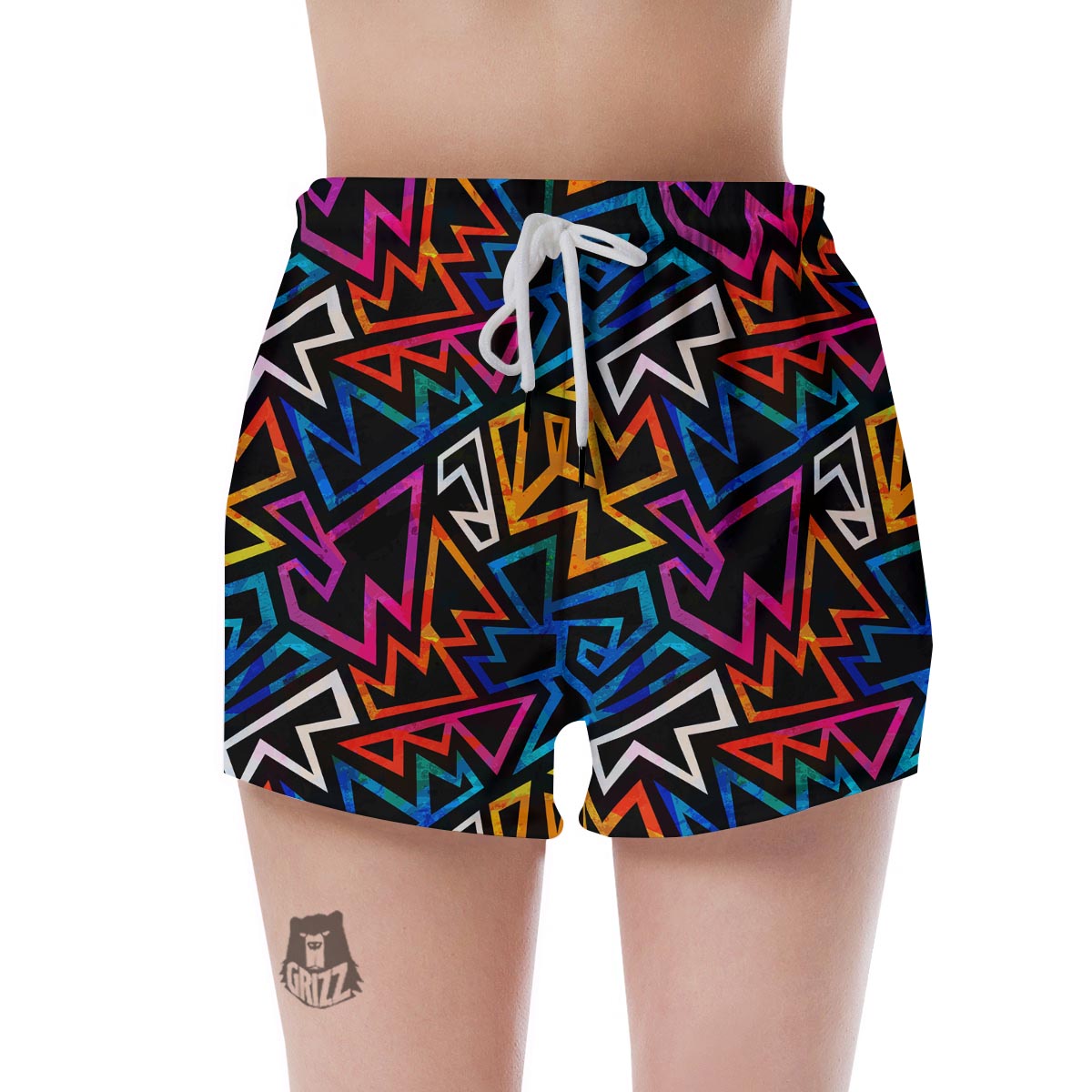 Geometric Print Women's Shorts-grizzshop