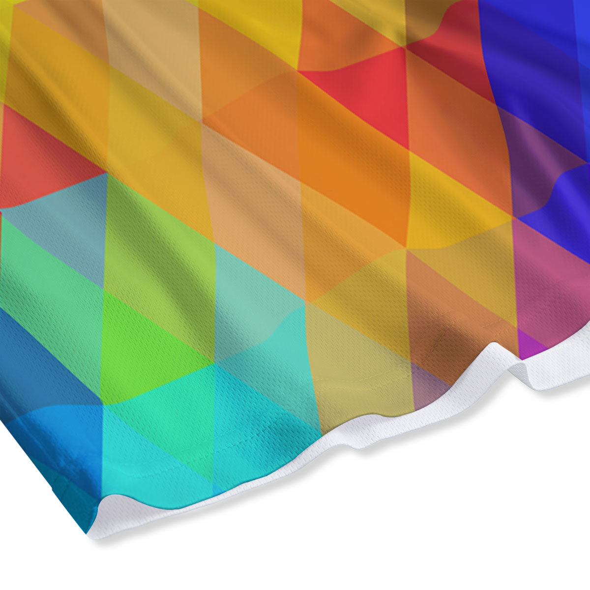 Geometric Rainbow Polygonal Print Mesh Shorts