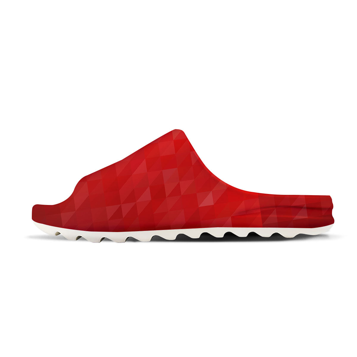 Geometric Red Polygonal Print Sandals-grizzshop