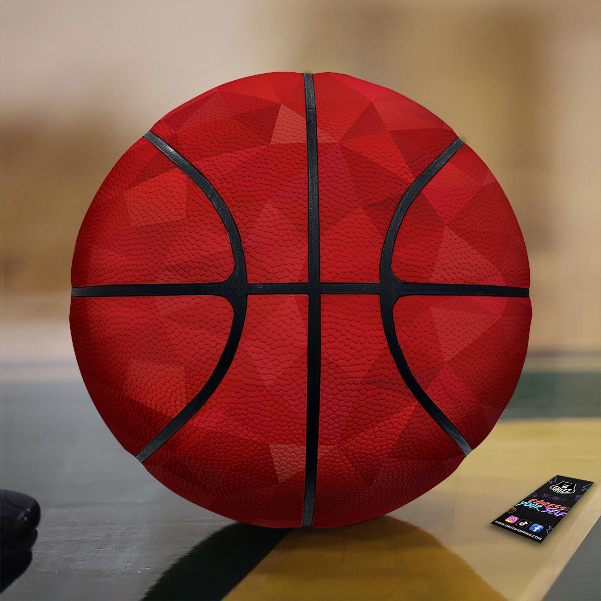 Geometric Red Print Pattern Basketball-grizzshop