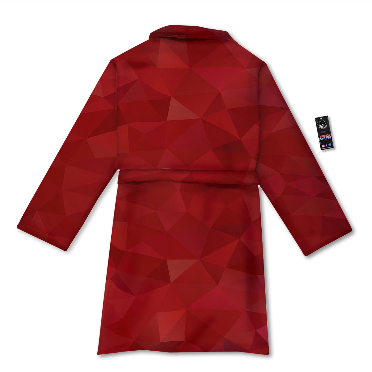 Geometric Red Print Pattern Bathrobe-grizzshop