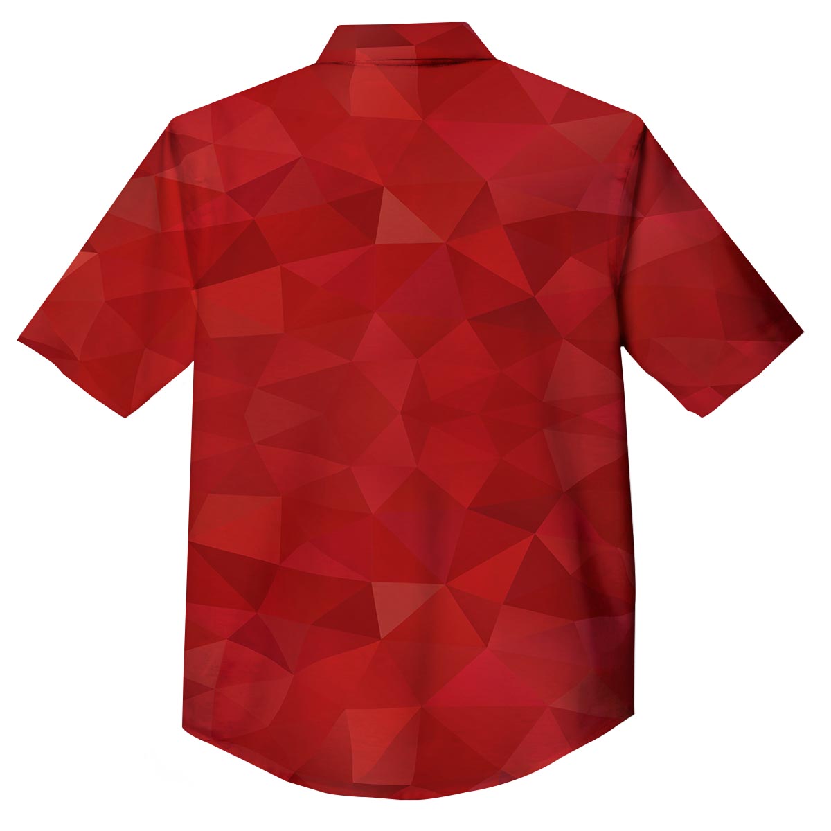 Geometric Red Print Pattern Button Up Shirt-grizzshop