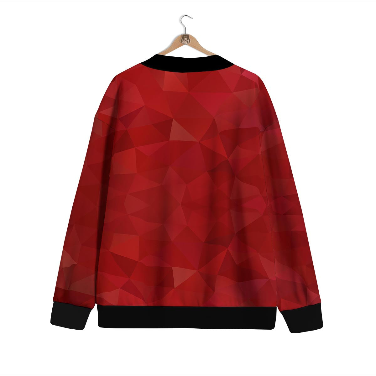 Geometric Red Print Pattern Cardigan-grizzshop