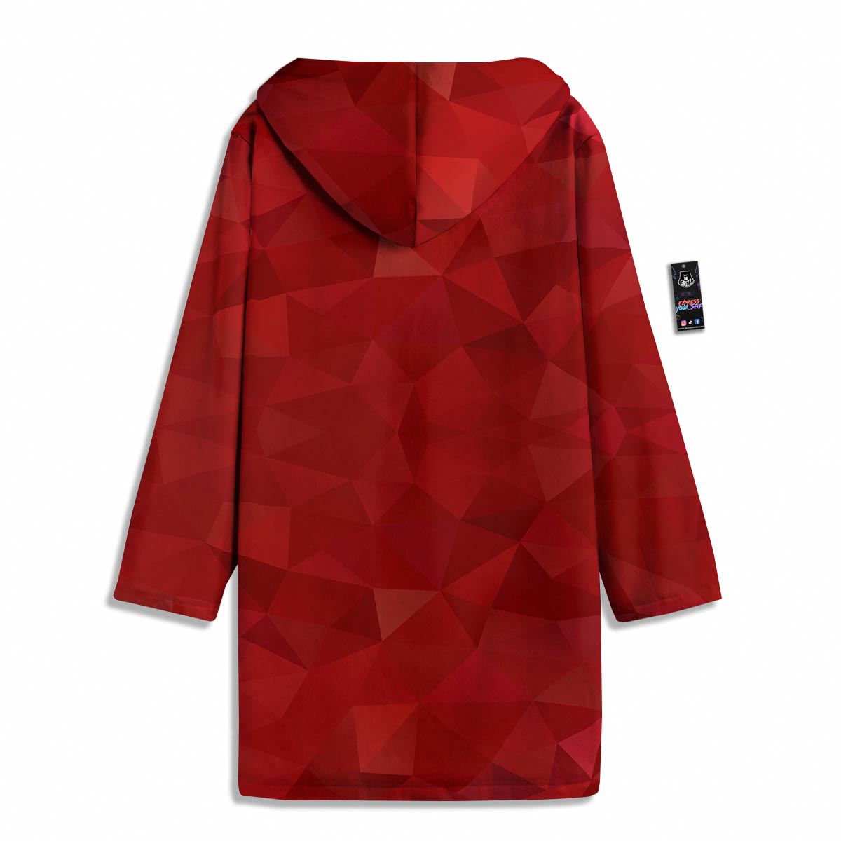 Geometric Red Print Pattern Men's Windbreaker Jacket-grizzshop
