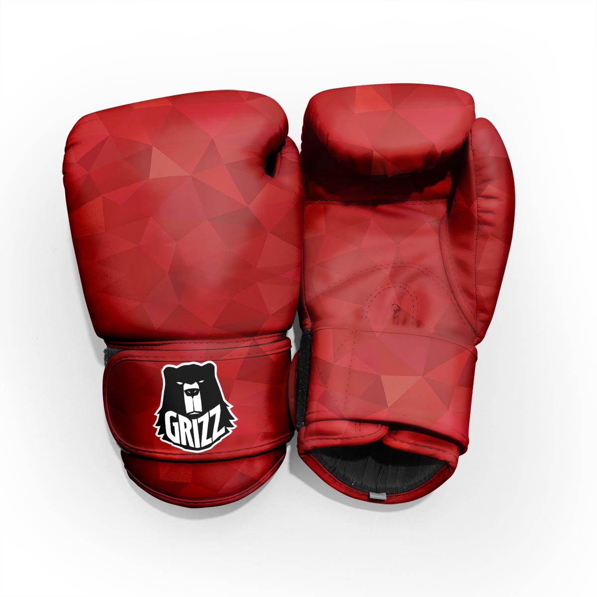 Geometric Red Print Pattern Sparring Gloves-grizzshop