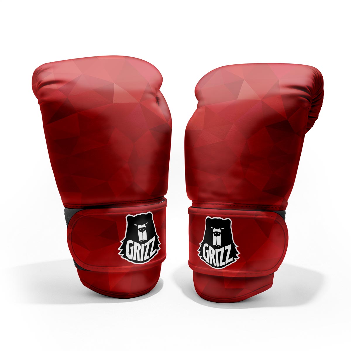Geometric Red Print Pattern Sparring Gloves-grizzshop