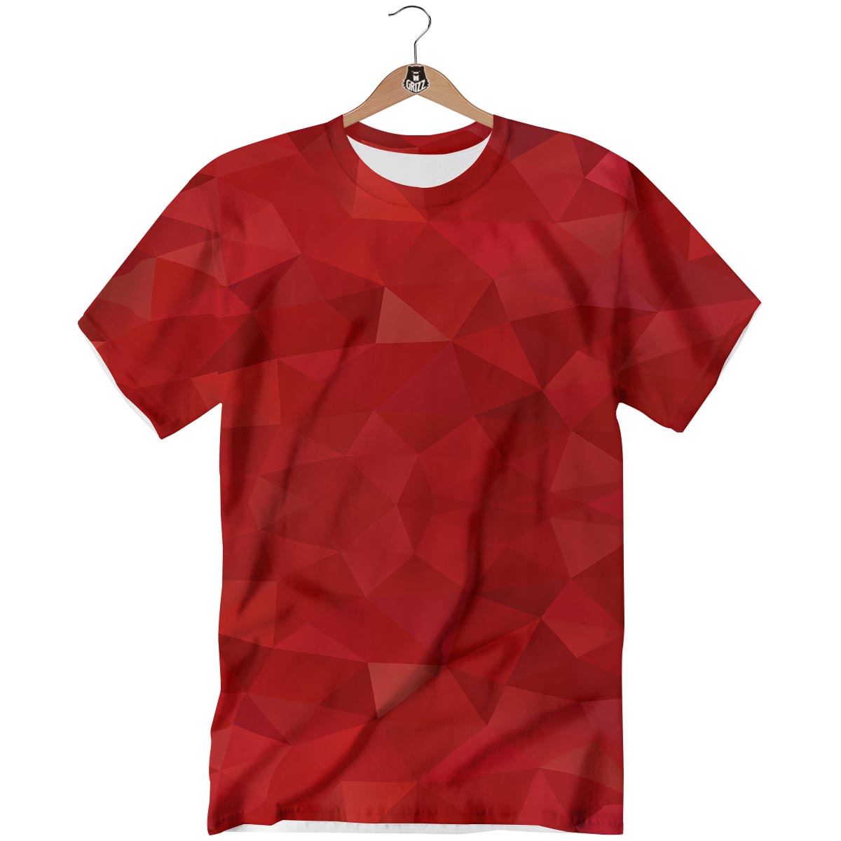 Geometric Red Print Pattern T-Shirt-grizzshop