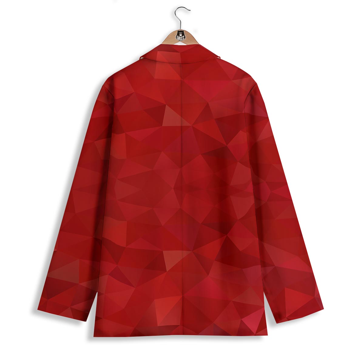 Geometric Red Print Pattern Women's Blazer-grizzshop