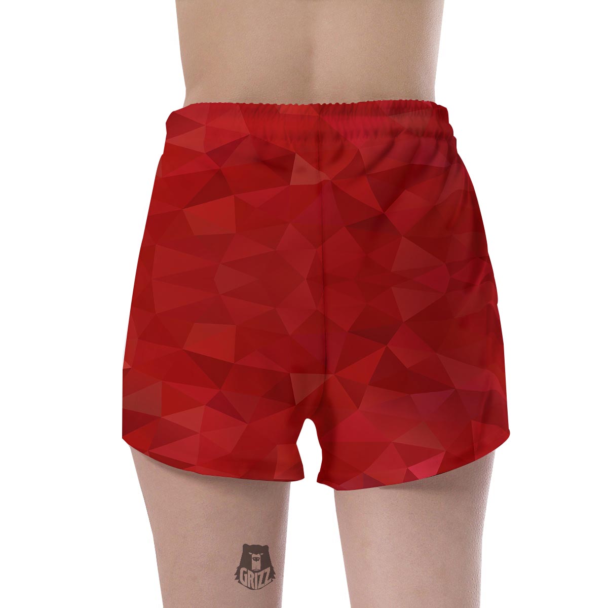Geometric Red Print Pattern Women's Shorts-grizzshop