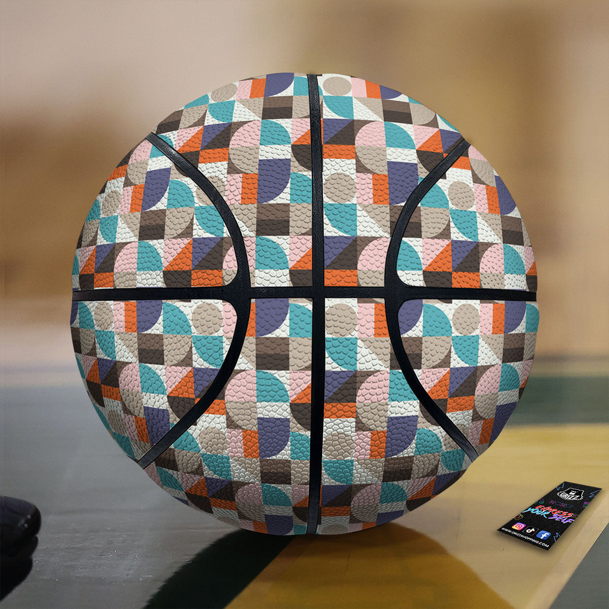 Geometric Shape Pastel Print Pattern Basketball-grizzshop