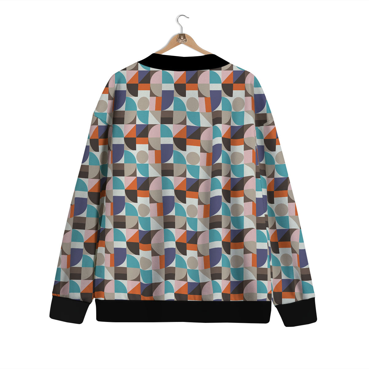Geometric Shape Pastel Print Pattern Cardigan-grizzshop