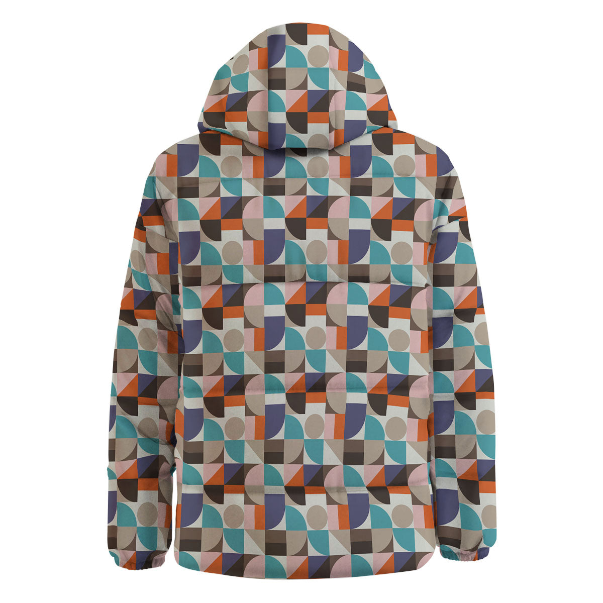 Geometric Shape Pastel Print Pattern Down Jacket-grizzshop