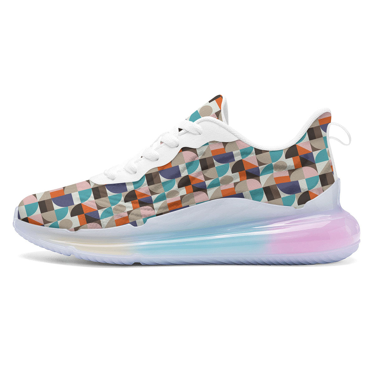 Geometric Shape Pastel Print Pattern Running Sneakers-grizzshop