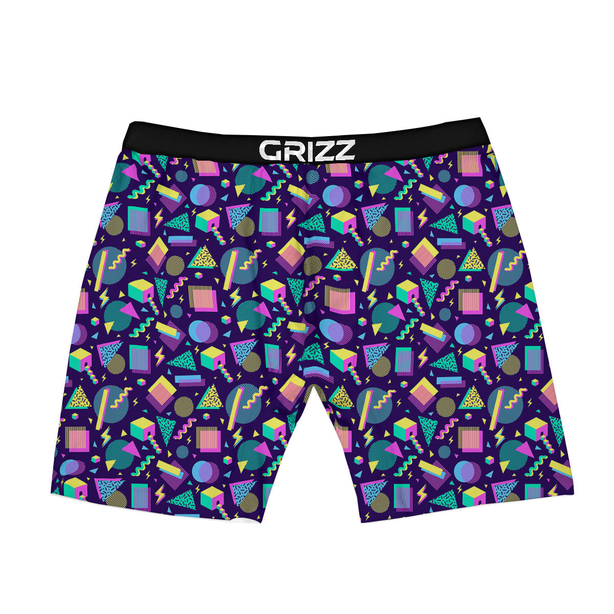 Geometric Shapes Neon Print Pattern Boxer Briefs-grizzshop