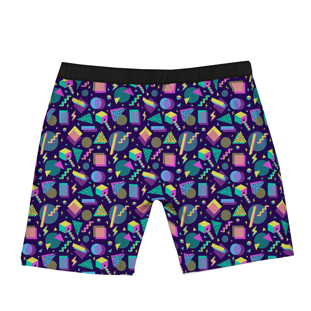 Geometric Shapes Neon Print Pattern Boxer Briefs-grizzshop