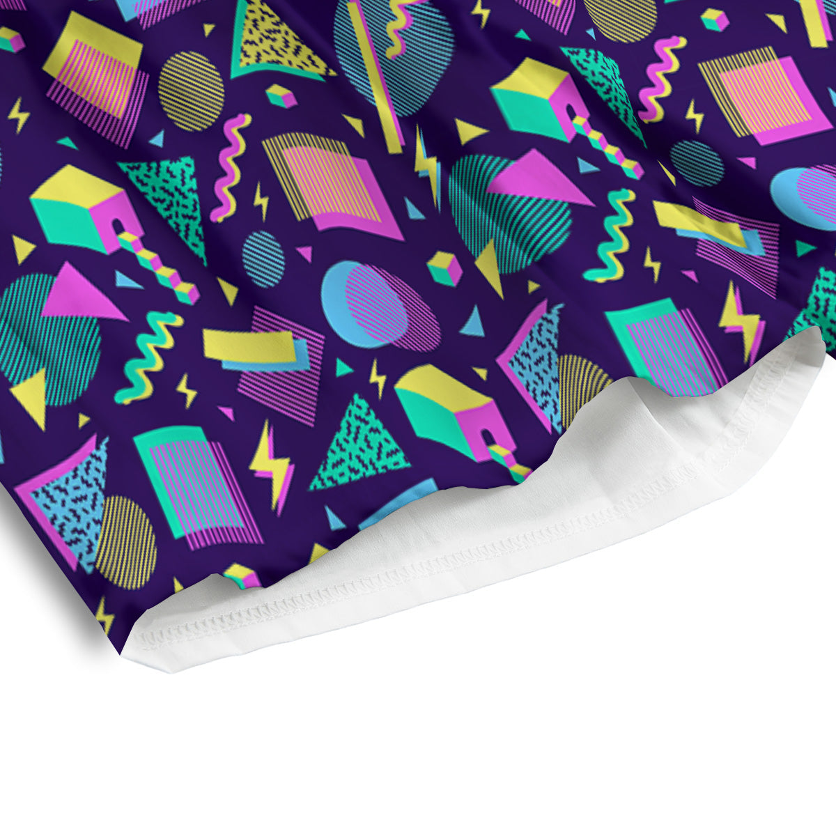 Geometric Shapes Neon Print Pattern Men's Athletic Shorts