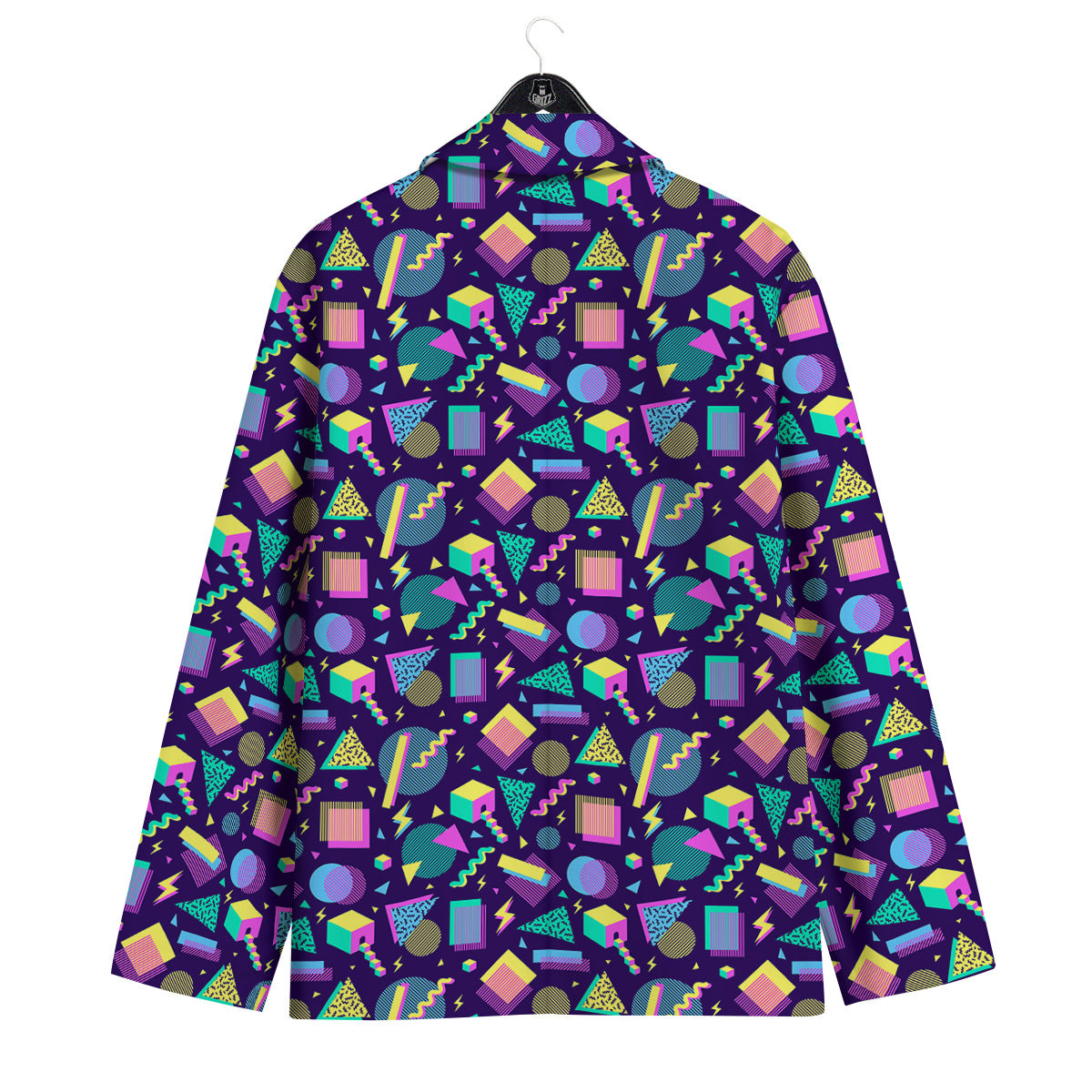 Geometric Shapes Neon Print Pattern Men's Sport Coat-grizzshop