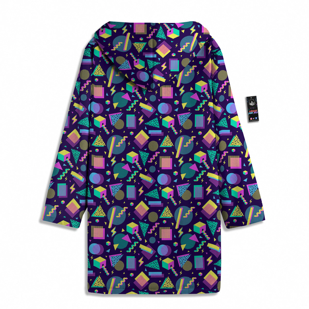 Geometric Shapes Neon Print Pattern Men's Windbreaker Jacket-grizzshop
