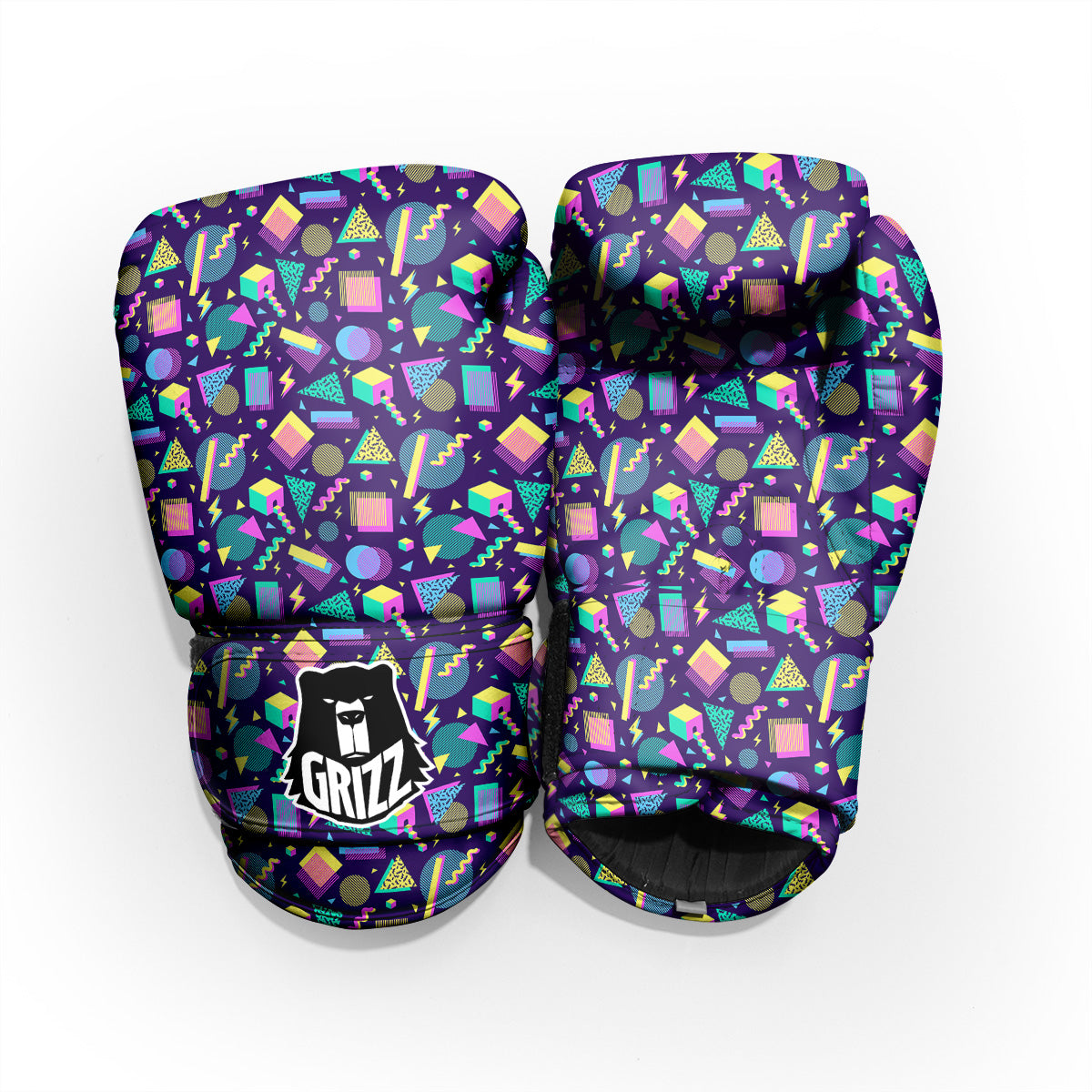 Geometric Shapes Neon Print Pattern Pro Boxing Glove