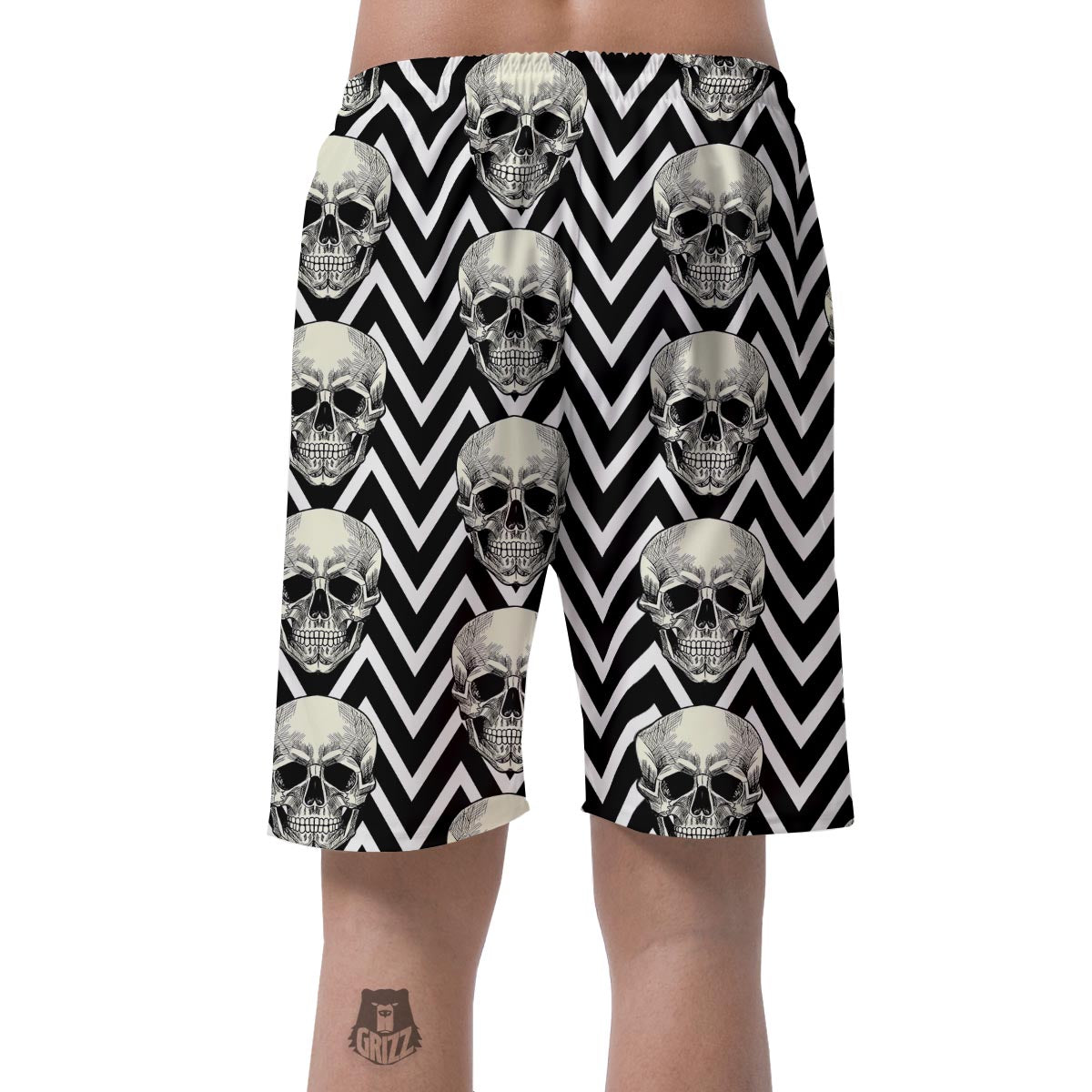 Geometric Skull Men's Shorts-grizzshop