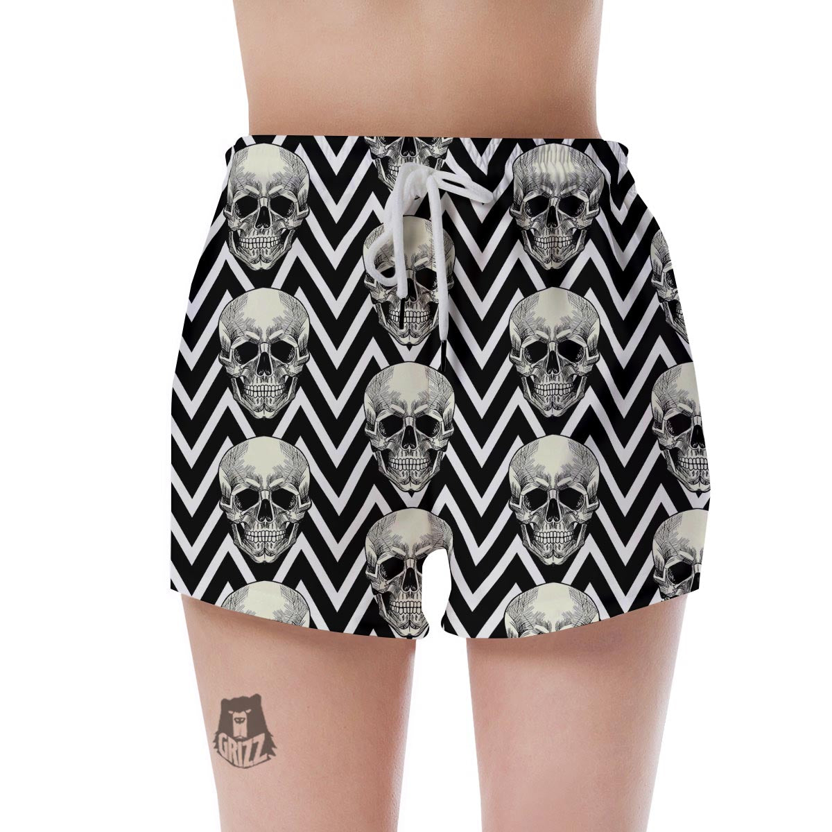 Geometric Skull Women's Shorts-grizzshop