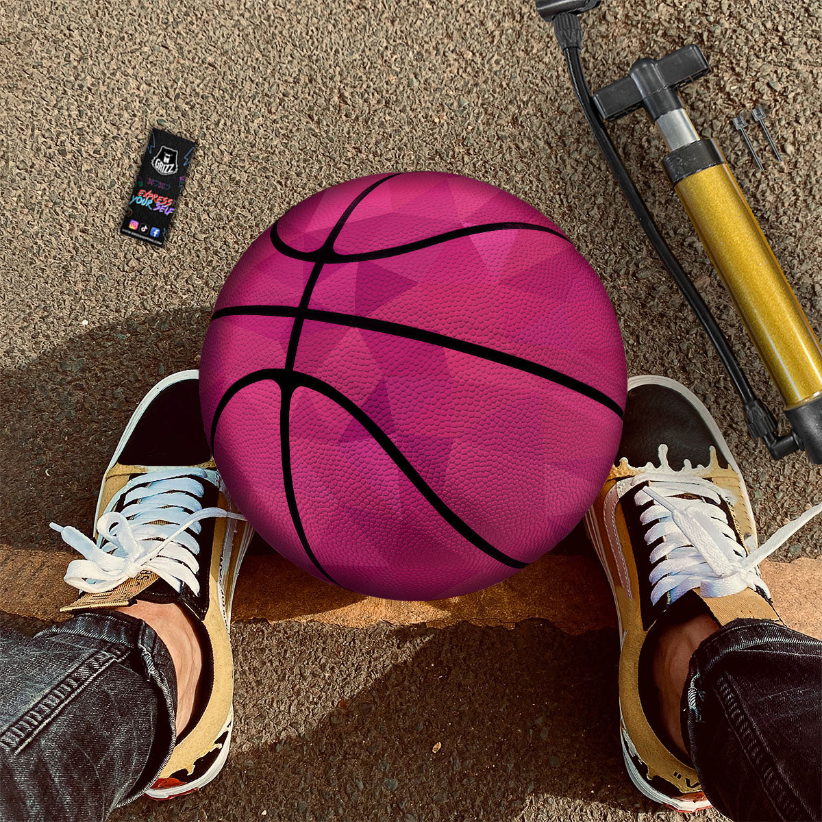 Geometric Square Pink Print Pattern Basketball-grizzshop